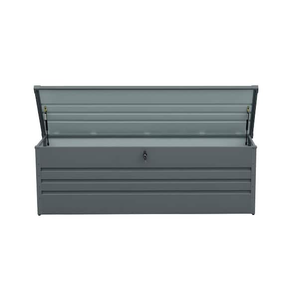 Unbranded Outdoor Storage Box, 260 Gal. Lockable Metal Deck Box with Waterproof Roof
