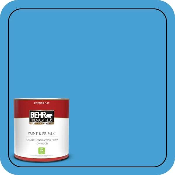 BEHR PREMIUM PLUS 1 qt. #P500-5 Peaceful River Flat Low Odor Interior Paint & Primer