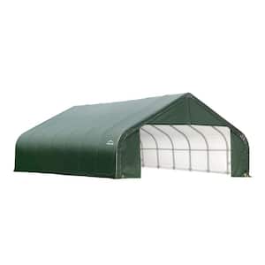 28 ft. W x 28 ft. D x 16 ft. H Steel and Polyethylene Garage Without Floor in Green with Corrosion-Resistant Frame