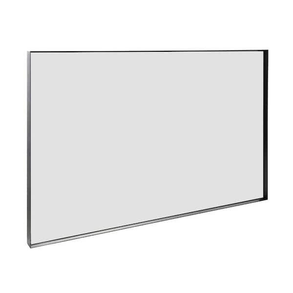 Unbranded Black 36 in W x 24 in. H Modern Rectangle Aluminium Alloy Framed Mirror Bathroom Mirror