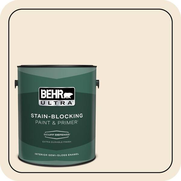 BEHR ULTRA 1 gal. Home Decorators Collection #HDC-CL-17 Ceylon Cream Extra Durable Semi-Gloss Enamel Interior Paint & Primer