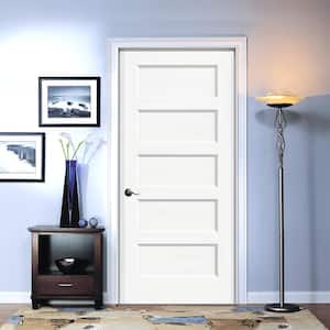 36 in. x 80 in. Conmore White Paint Smooth Solid Core Molded Composite Interior Door Slab