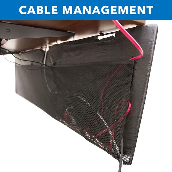 Stand Up Desk Store Under Desk Cable Management Tray Black Horizontal  Computer Cord Raceway and Modesty Panel (Black, 39)