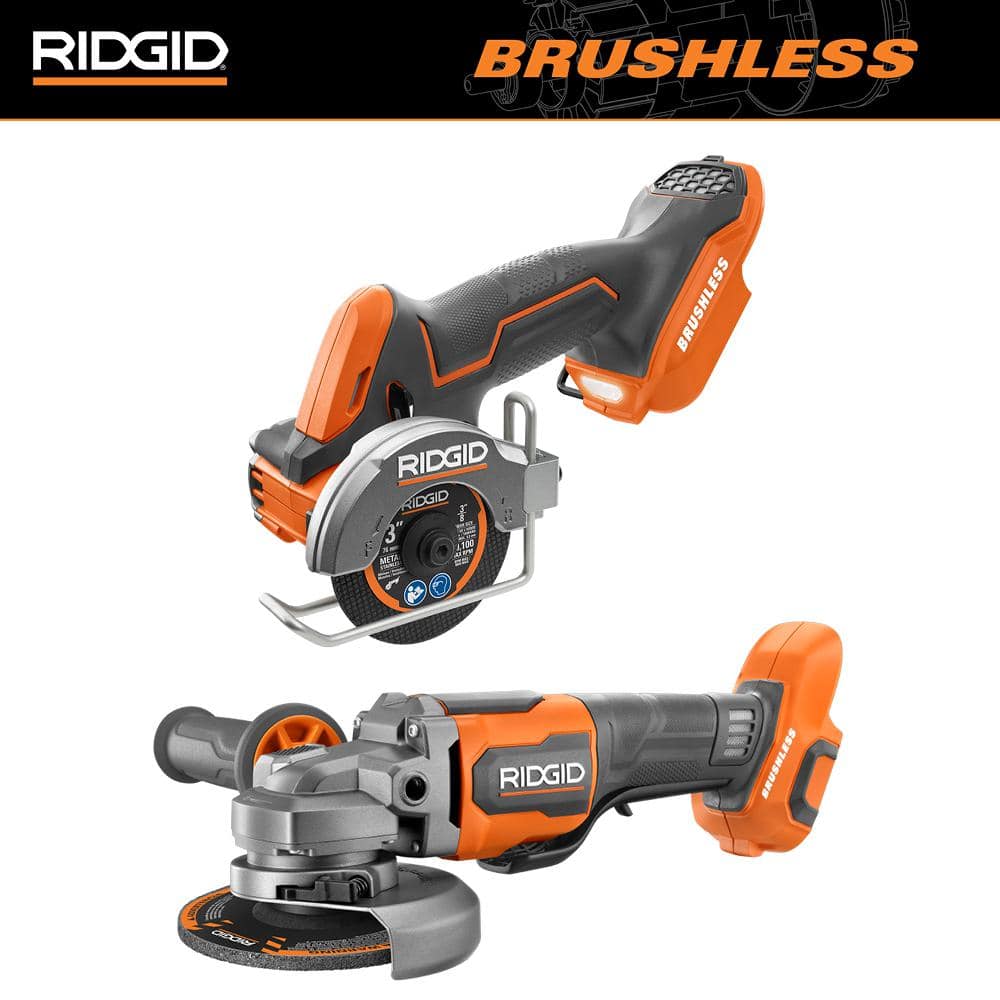 RIDGID 18V Brushless Cordless 2-Tool Combo Kit with SubCompact Multi-Material  Saw and Angle Grinder (Tools Only) R87547B-R86047B The Home Depot