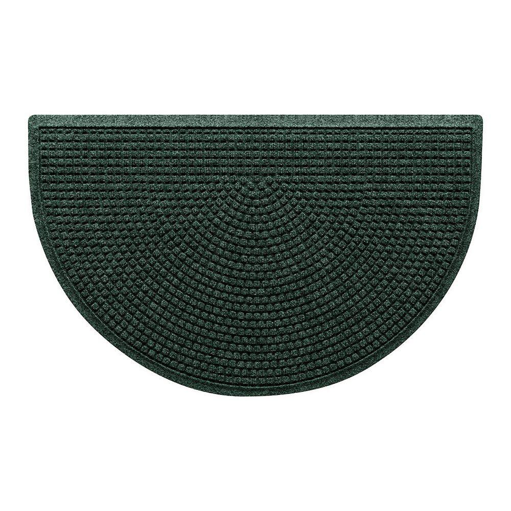 Waterhog Squares 24 in. x 39 in. Indoor Outdoor PET Polyester Half Round Doormat Evergreen price history on PriceWatchPro
