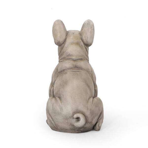 Unbranded - 17 in. H Gray Dog Garden Sculpture Garden Statues
