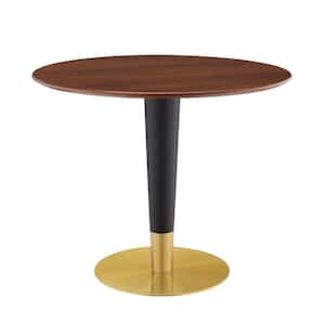 Zinque 36 in. Gold Walnut Dining Table