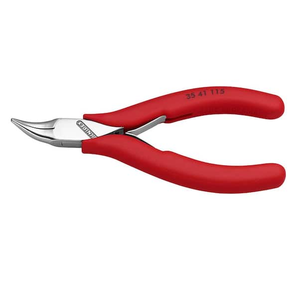 KNIPEX 4-1/2 in. Electronics Gripping Pliers with 45-Degree Angled  Half-Round Jaws 35 41 115 - The Home Depot