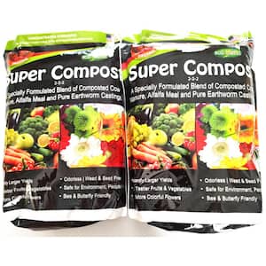 Super Compost Soil Amendment Concentrated Makes 80 lbs. 2- 8 lbs. bags Organic Fertilizer Planting Mix 2-2-2 NPK 2-Pack