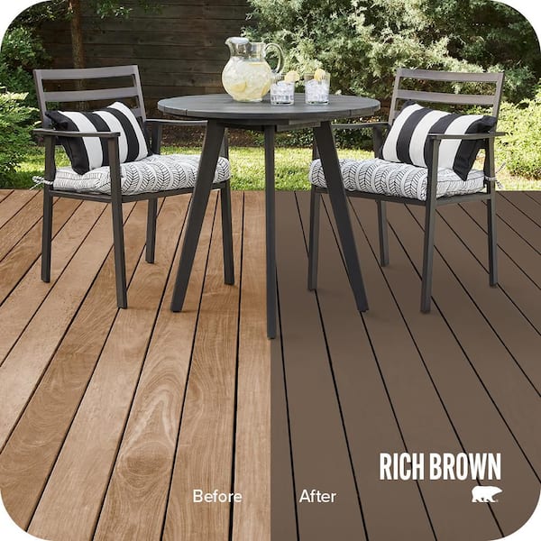 BEHR DECKplus 5 gal. #PPF-52 Rich Brown Solid Color Waterproofing