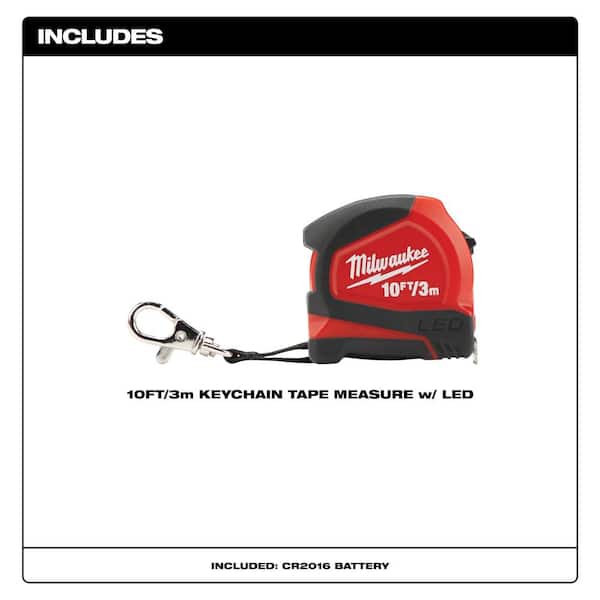 Promotional Multi-Tool Tape Measure Keychain with Light