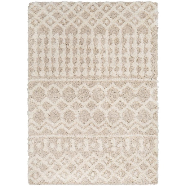Briar Beige 5 ft. 3 in. x 7 ft. 3 in. Trellis Area Rug