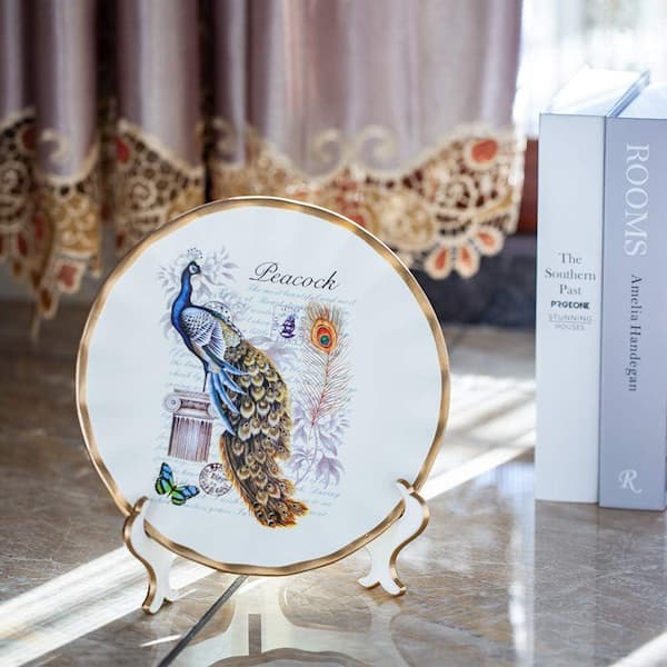 Afoxsos 8 in. Decorative Plate Stand Holder Plastic Picture Easel