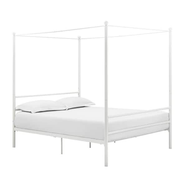 DHP Kora White Metal Full Canopy Bed DE14378 - The Home Depot