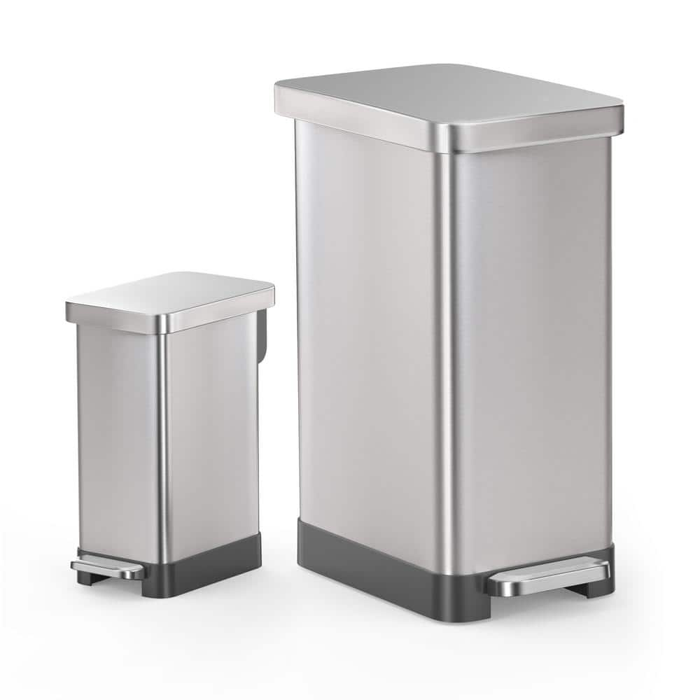 StyleWell 1.3 Gal. Stainless Steel Round Step-On Trash Can STY-SOT