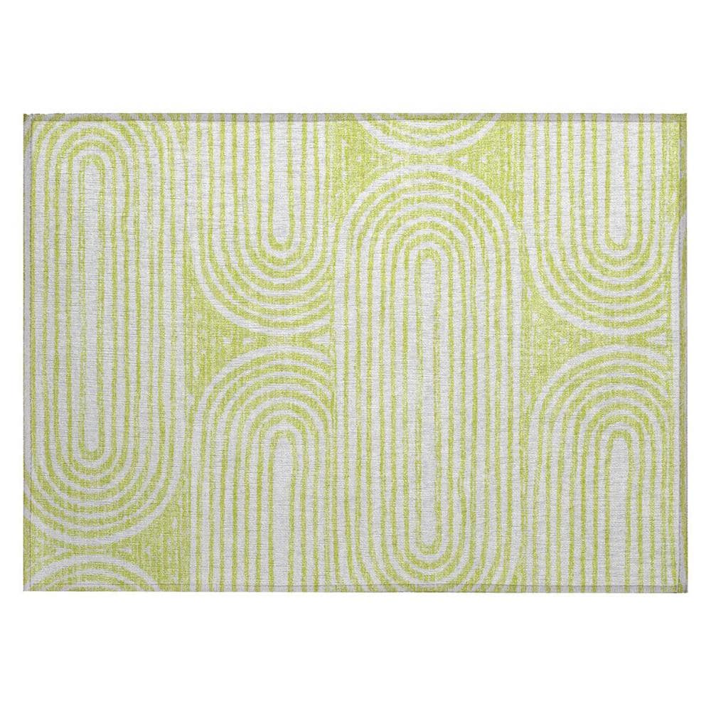 Green and White 2 ft. x 3 ft. Woven Abstract Rectangle Indoor/Outdoor Area Rug price history on PriceWatchPro
