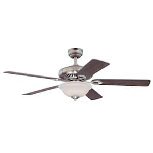 Fairview 52 in. Indoor Brushed Nickel Finish Ceiling Fan