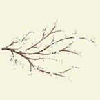 5 in. x 19 in. White Blossom Branch with Embellishments 31-Piece Peel and Stick Giant Wall Decal