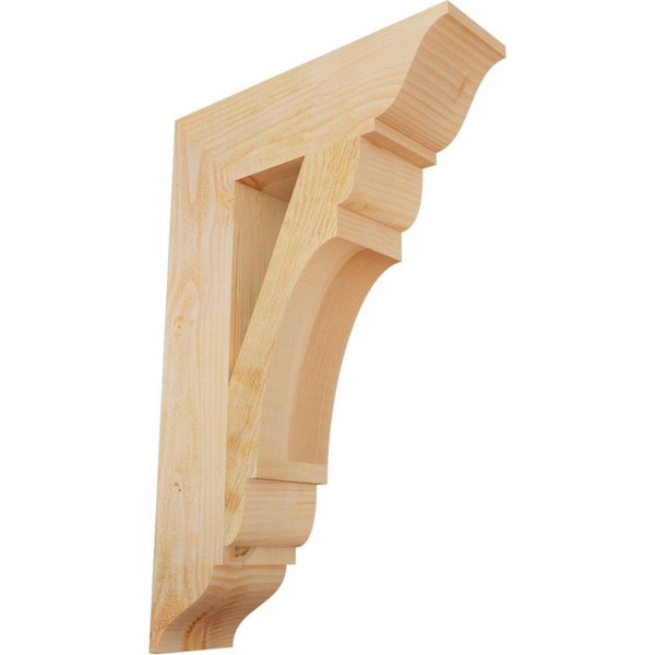 Ekena Millwork 6 in. x 34 in. x 22 in. Douglas Fir Olympic Traditional Rough Sawn Bracket