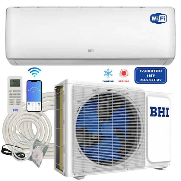 12,000 BTU 20.5 SEER2 Ductless Mini Split Air Conditioner with Heat Pump Wi-Fi 115-Volt