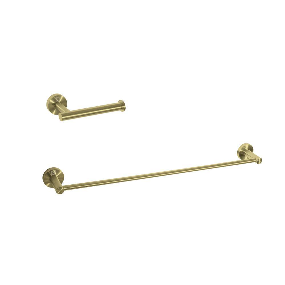 Timeless Home 2-Piece Bath Hardware Set with Mounting Hardware in Brushed G