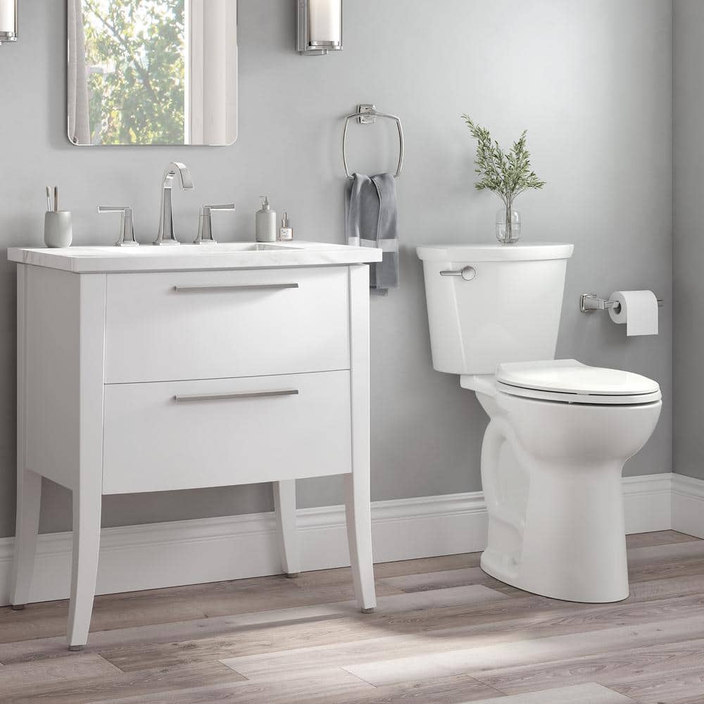 Extra Tall White Ceramic Two-Piece Elongated Toilet