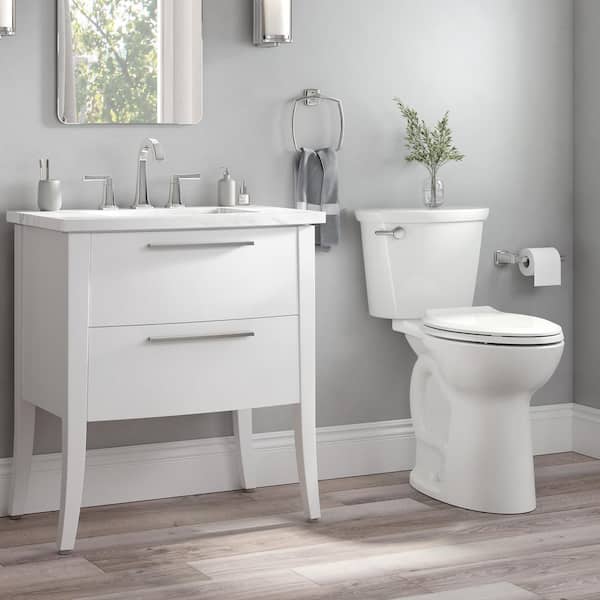 Cadet Pro 10 in. 2-Piece 1.28 GPF Single Flush Extra Tall Elongated Toilet in White Seat Not Included