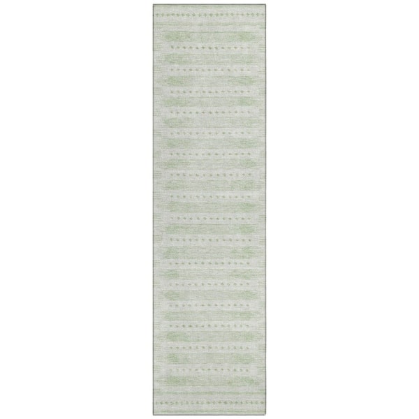 Chantille Machine Washable Indoor/Outdoor Abstract ACN1917 Sage 2 ft. 3 in. x 7 ft. 6 in. Runner Rug
