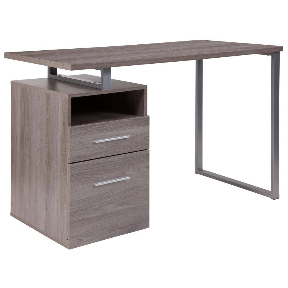 Carnegy Avenue 47 in. Rectangular Light Ash 2 Drawer Computer Desks ...