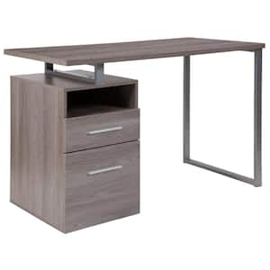 47 in. Rectangular Light Ash 2 Drawer Computer Desks with File Storage