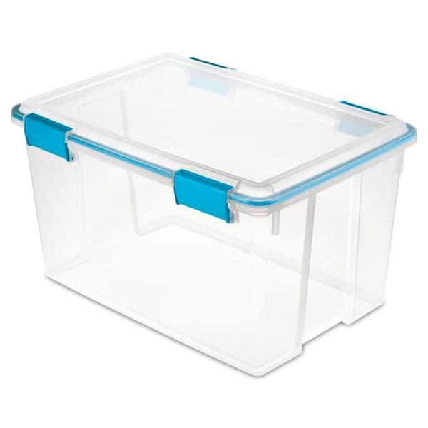 4 Pack 80 Qt. HingeLID Storage Box Plastic Container Organizer Home Office  US
