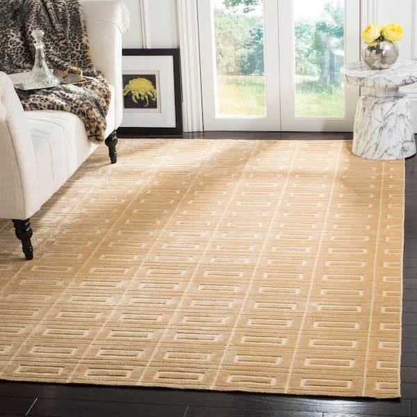 Mirage 8 ft. x 10 ft. Champagne Column Striped Area Rug