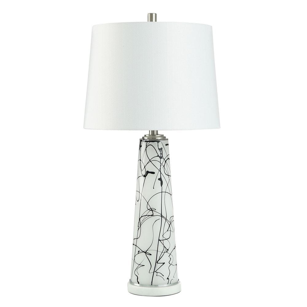 31 in. White Transitional 1-Light Standard Floor Lamp for Living Room Linen Drum Shade price history on PriceWatchPro