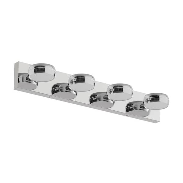 28 in. 4 Light modern silver Grain Finish Vanity Light Fixture Bathroom Over Mirror Wall Light Bathroom Bath Light Bar