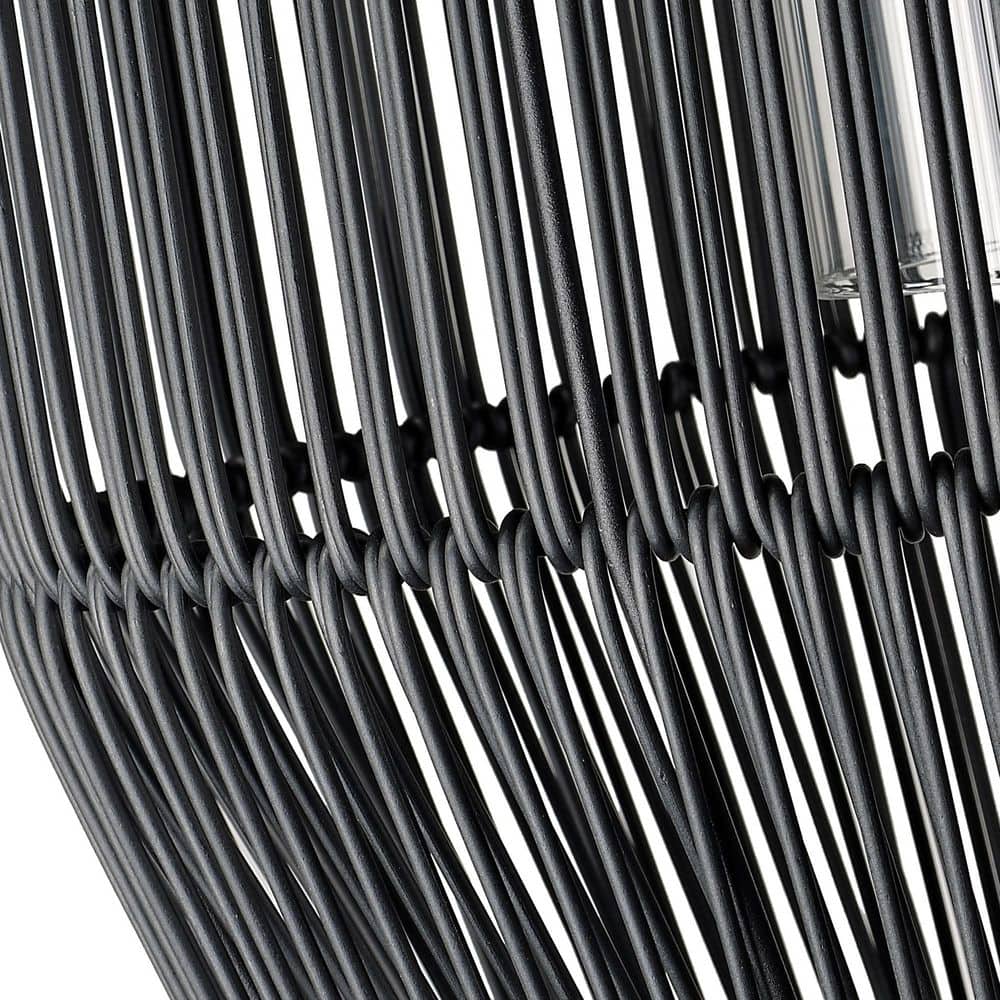 Seabrooke Black Composite Wicker and Glass Indoor/Outdoor Pendant Light