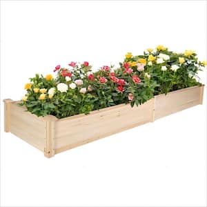 Lacoo Raised Garden Bed 92x22x9in Divisible Wooden Planter Box Outdoor  Patio Elevated Garden Box Kit to Grow Flower, Fruits, Herbs and Vegetables  for