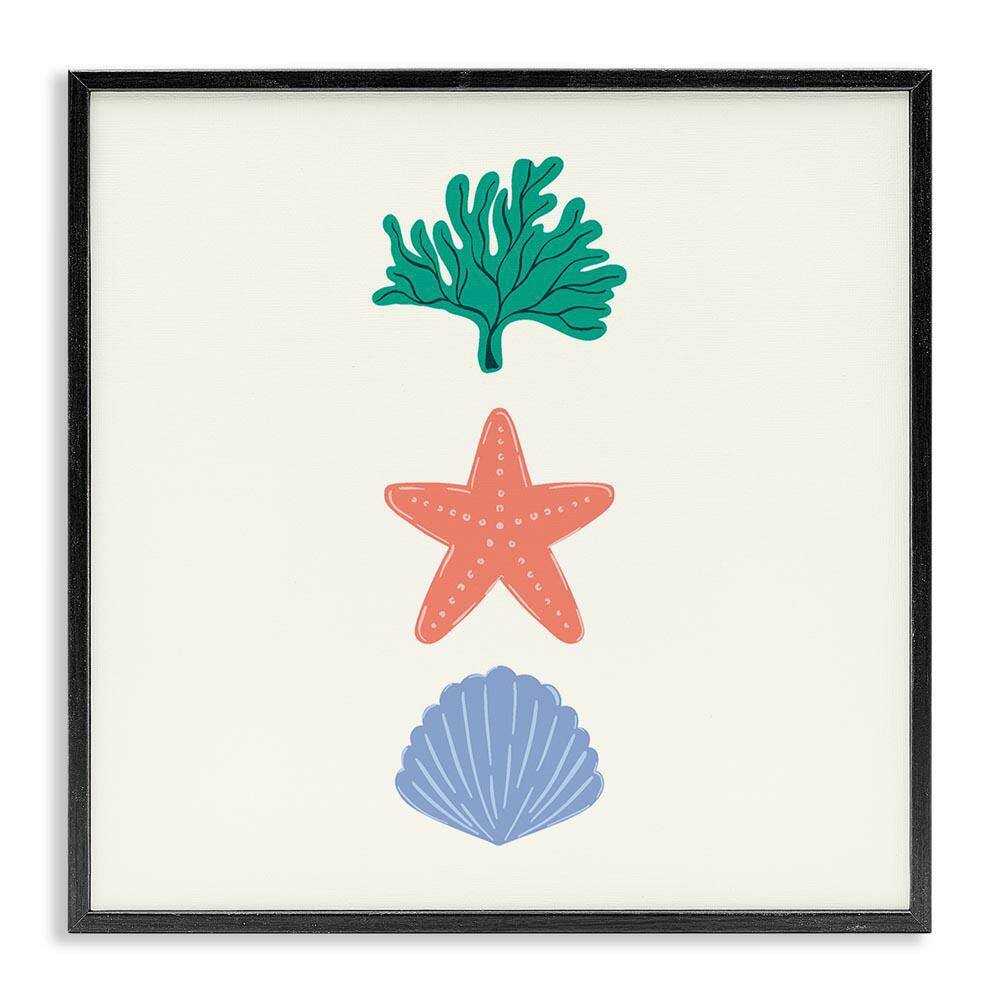 Coral & Sea Life Minimal by Sazerelli Designs Black Framed Animal Giclee Art Print 24 in. x 24 in. price history on PriceWatchPro