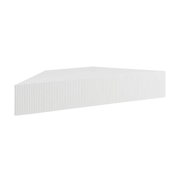 Emmeline 47 in. White Particle Board Corner Floating TV Stand Fits TVs Up to 45 in. With Hidden Door
