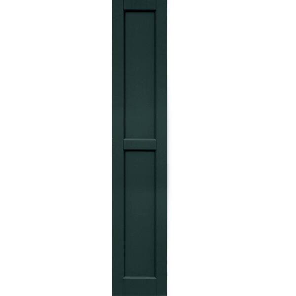 Winworks Wood Composite 12 in. x 65 in. Contemporary Flat Panel Shutters Pair #638 Evergreen