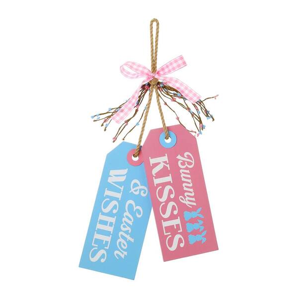 24 in. H Easter Wooden Doorknob Hanging Decor