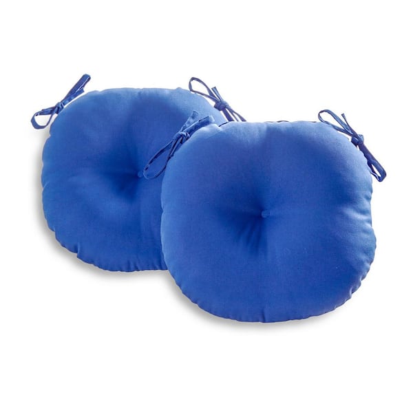 Greendale Home Fashions Solid Marine 18 in. Round Outdoor Seat Cushion (2-Pack)
