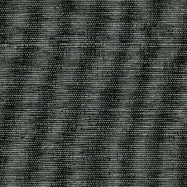 Kenneth James Kowloon Charcoal Sisal Grasscloth Non-Pasted Wallpaper Roll (Covers 72 Sq. Ft.)