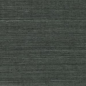 Kowloon Charcoal Sisal Grasscloth Charcoal Wallpaper Sample