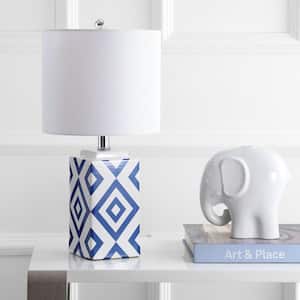 Lugo 20 in. White/Blue Table Lamp