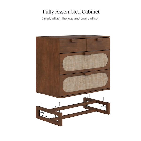 Nathan James Paxton Dark Walnut 3-Drawer 31 in. Mid-Century Nathan James Paxton Dark Walnut 3-Drawer 31 in. Mid-Century