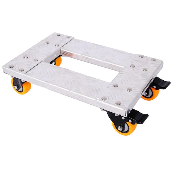 Tidoin 800 lbs. Aluminum Heavy-Duty General Use Dolly with 3 in. TPU Professional Casters and Brake Option