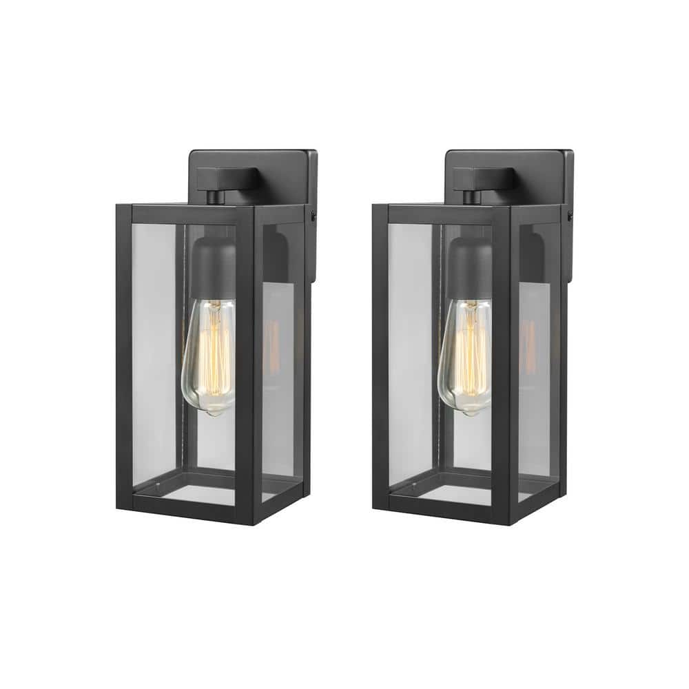 Happy Homewares Traditional Black Half Lantern Outdoor