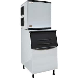 31 in. W 1000 lbs. Freestanding Air Cooled Commercial Ice-Maker with big capacity Bin in Stainless Steel