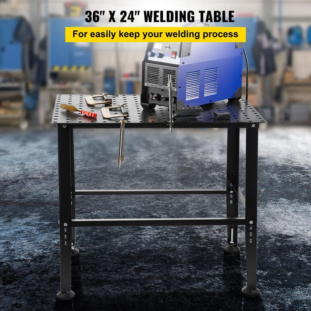 Adjustable Black Carbon Steel Welding Table with Accessories