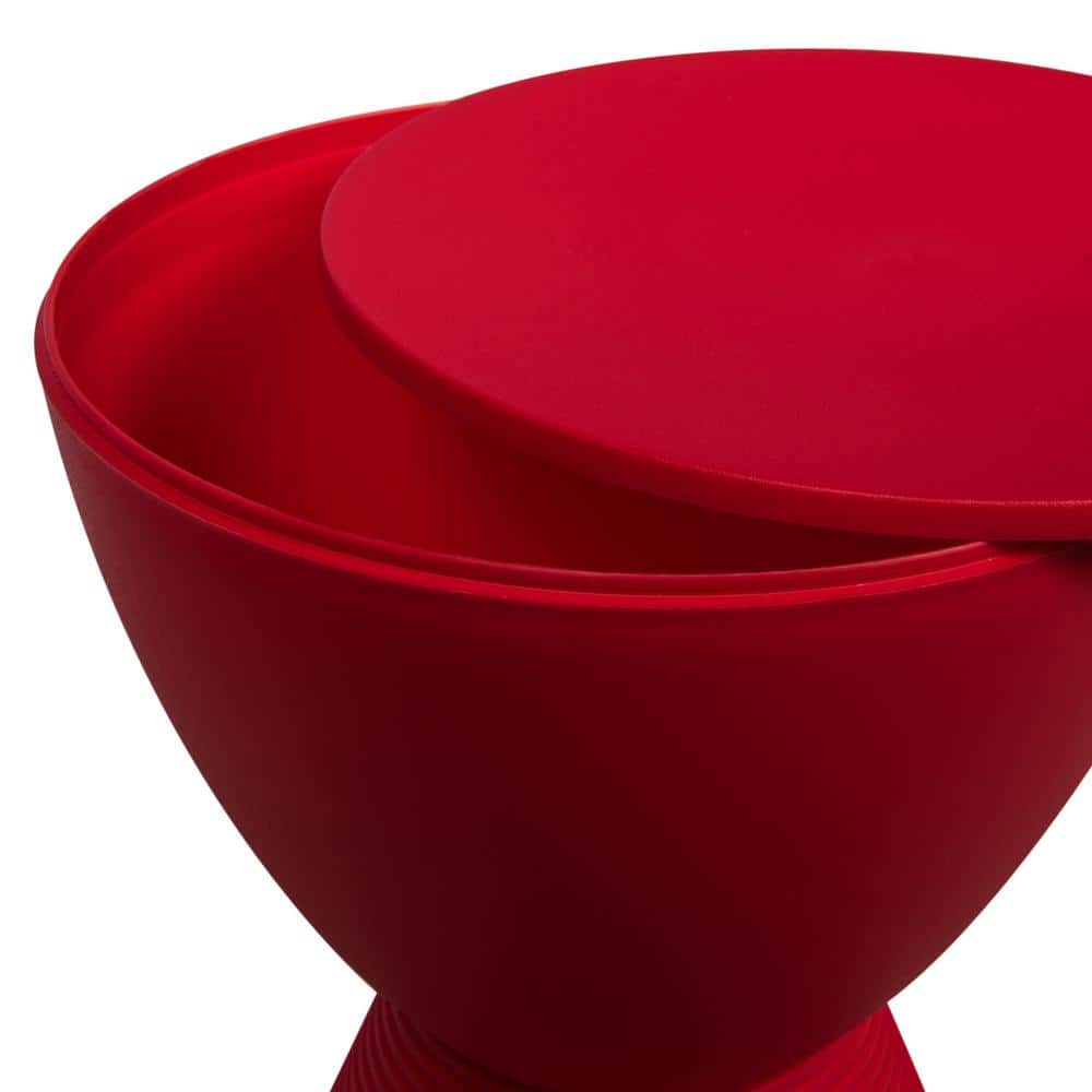 Boyd Modern Red Round Plastic Accent Side Table